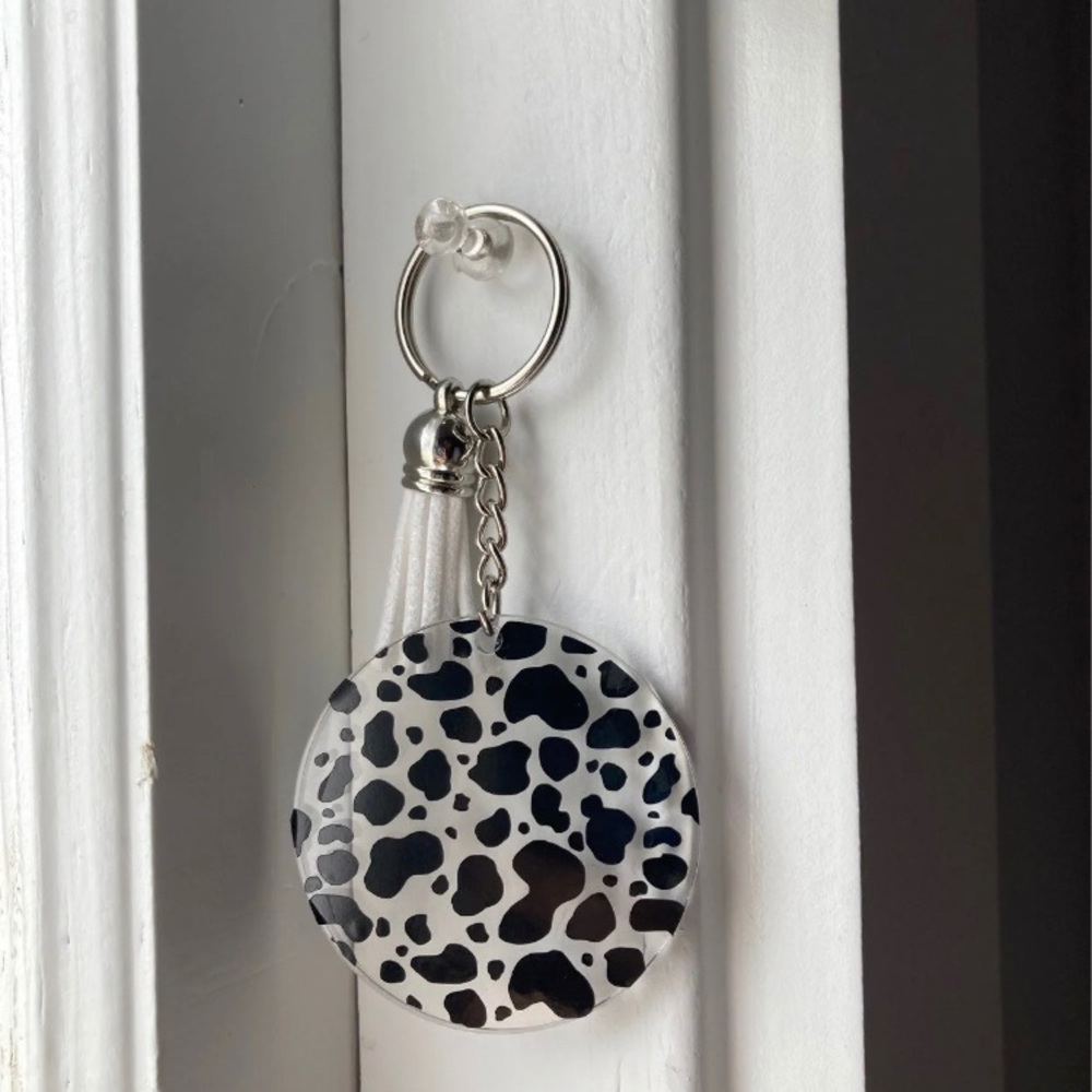 Cow Print Keychain